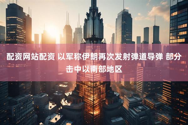 配资网站配资 以军称伊朗再次发射弹道导弹 部分击中以南部地区